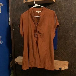 Brown flowy shirt